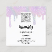 Wäscheservice QR-Tropfen Quadratische Visitenkarte (Rückseite)