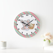 Wäscheservice Raum Mausuhr Große Wanduhr (Zuhause)