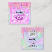 Wäscheservice Reinigungsdienst QR Code Haushaltshi Quadratische Visitenkarte (Vorne/Hinten)