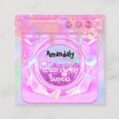 Wäscheservice Reinigungsdienst QR Code Haushaltshi Quadratische Visitenkarte (Vorderseite)