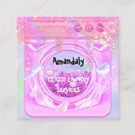 Wäscheservice Reinigungsdienst QR Code Haushaltshi Quadratische Visitenkarte