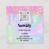 Wäscheservice Reinigungsdienst QR Code Haushaltshi Quadratische Visitenkarte (Rückseite)