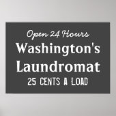 Wäscheservice Room Chalkboard Waschsalon Wall Art Poster (Vorne)