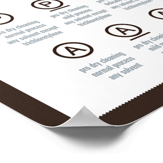 Wäscheservice-Symbole Poster (Ecke)