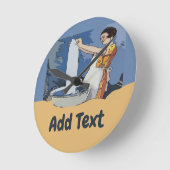 Wäscheservice Uhr, Name oder Text hinzufügen Runde Wanduhr (Winkel)