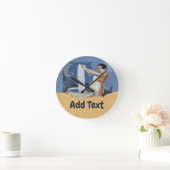 Wäscheservice Uhr, Name oder Text hinzufügen Runde Wanduhr (Zuhause)