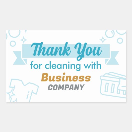 Wäscheservice Waschsalon Trockenreiniger Vielen Da Rechteckiger Aufkleber (Vorderseite)