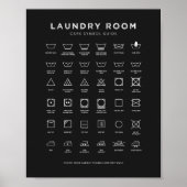 Wäscheservice Zimmer Symbol Guide Chalk Style Sign Poster (Vorne)