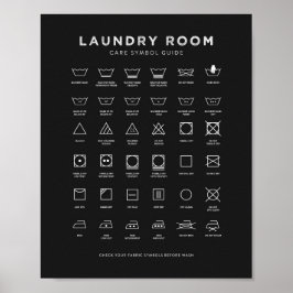 Wäscheservice Zimmer Symbol Guide Chalk Style Sign Poster