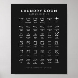 Wäscheservice Zimmer Symbol Guide Chalk Style Sign Poster