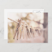 Wäschespinne auf einer Linie Postkarte (Vorne/Hinten)