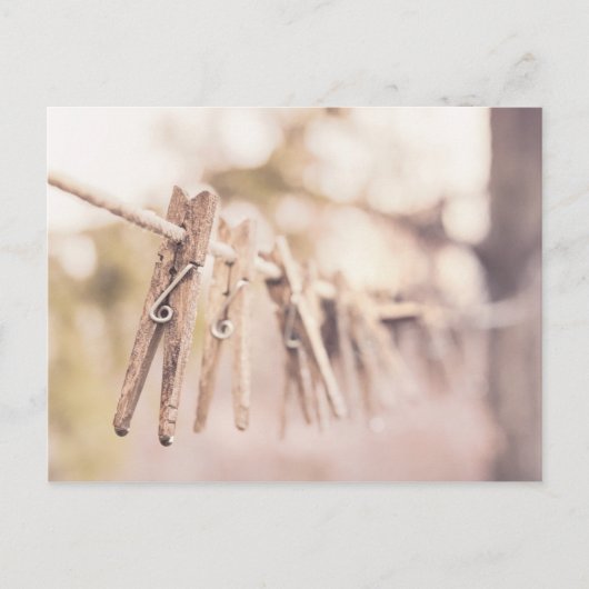 Wäschespinne auf einer Linie Postkarte (Vorderseite)