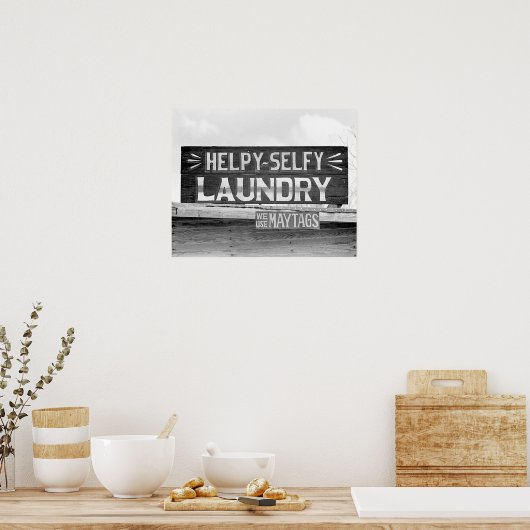 Wäscheständer, 1938. Vintages Foto Poster (Küche)