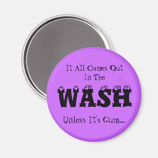 Wäscheständer - alles kommt im Müll heraus Magnet (Vorderseite/Rückseite)