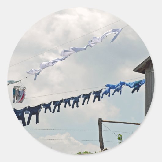 Wäschetag-Aufkleber Runder Aufkleber (Vorderseite)