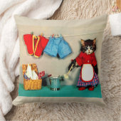 Wäschetag für Tabby Kätzchen Kissen (Decke)
