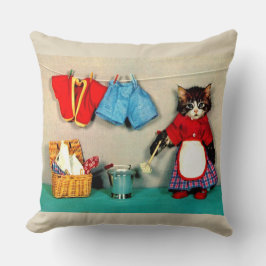 Wäschetag für Tabby Kätzchen Kissen