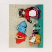 Wäschetag für Tabby Kätzchen Puzzle (Vertikal)