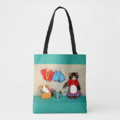 Wäschetag für Tabby Kätzchen Tasche (Vorderseite)