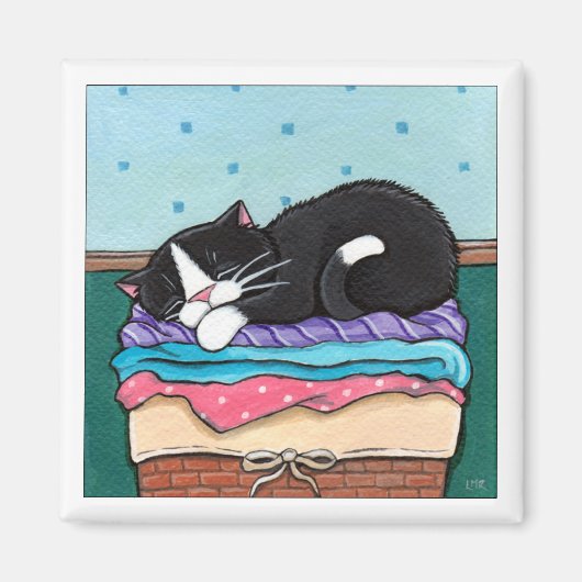 Wäschetag Nickerchen - Cat Magnet (Vorne)