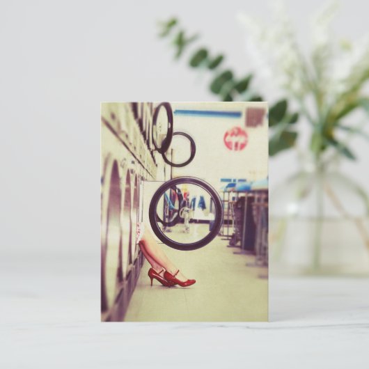 Wäschetag Postkarte (Stehend Vorderseite)