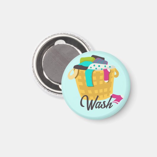 Wäschetrockner gefüllt mit Kleidung Magnet (Vorderseite/Rückseite)