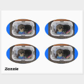 Wäschetrockner-Kätzchen Ovaler Aufkleber (Blatt)