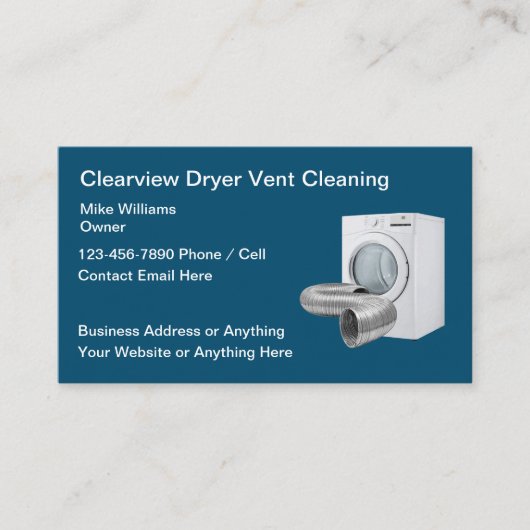 Wäschetrockner Zuhause-Reinigungsdienste Visitenkarte (Vorderseite)