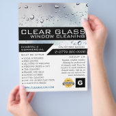 Waschfenster, Fensterreinigung Werbung Flyer (Hand)