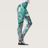 Waschgrün Abstrakte Leggings (Rechts)