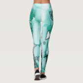 Waschgrün Abstrakte Leggings (Rückseite)