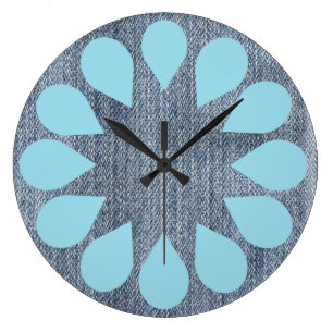 Waschküche-Denim-Drehbeschleunigungs-Zyklus Große Wanduhr