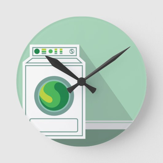 Waschküche Runde Wanduhr (Vorderseite)