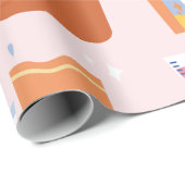 Waschküche Waschmaschine Reinigungsmaschine Hausfr Geschenkpapier (Rolleneckpunkt)