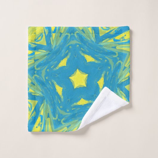 Waschlappen aus blau-gelben Sternen (Waschlappen)