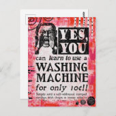 Waschmaschine - Funny Vintage Ad Postkarte (Vorne/Hinten)