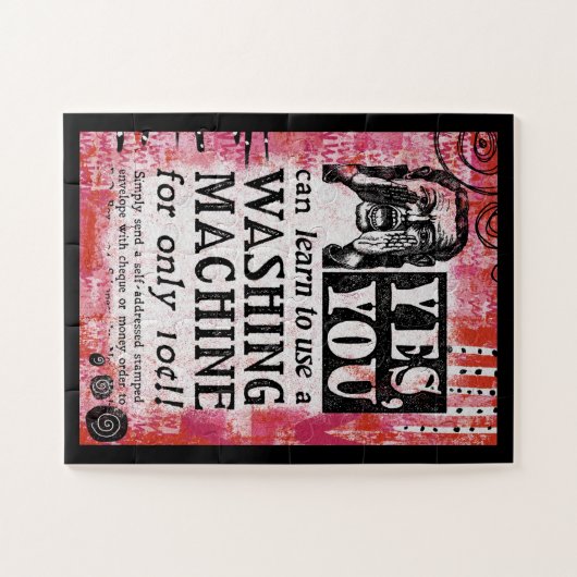 Waschmaschine - Funny Vintage Ad Puzzle (Horizontal)