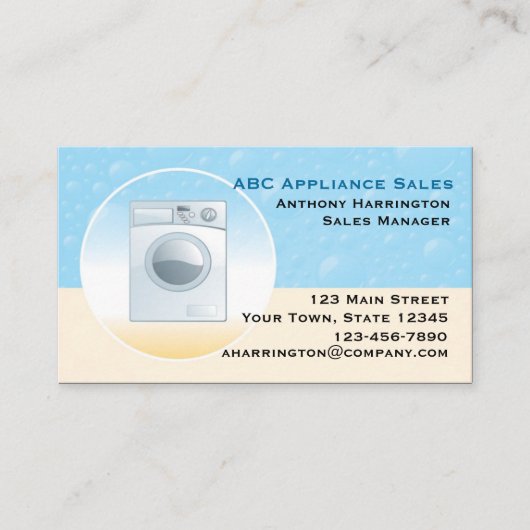 Waschmaschine-Gerät Visitenkarte (Vorderseite)