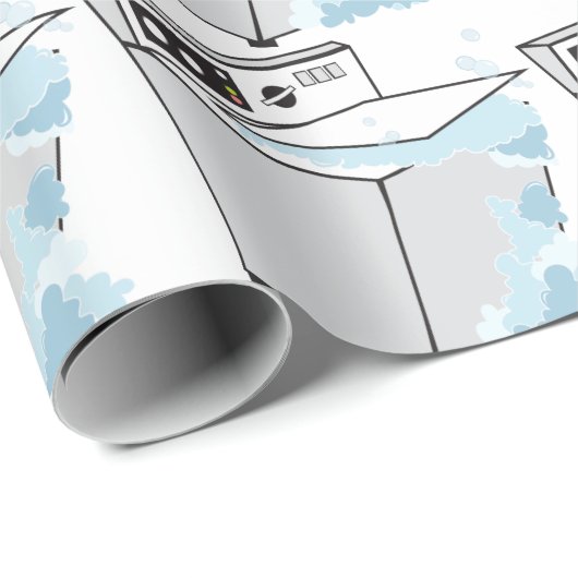 Waschmaschine Geschenkpapier (Rolleneckpunkt)