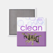 Waschmaschine - Ist sie sauber oder schmutzig? Magnet (Vorderseite/Rückseite)