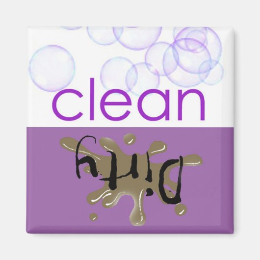 Waschmaschine - Ist sie sauber oder schmutzig? Magnet (Vorne)