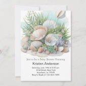 Waschmaschine mit grüner Seashell Whimsical Meadow Einladung (Vorderseite)