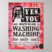 Waschmaschine Poster - Funny Vintage Ad (Vorne)