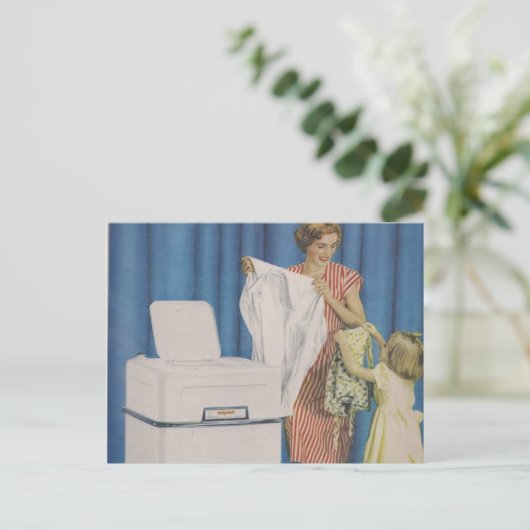 Waschmaschine Postkarte (Stehend Vorderseite)