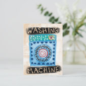 Waschmaschine Postkarte (Stehend Vorderseite)