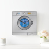 Waschmaschine Quadratische Wanduhr (Zuhause)