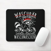 Waschmaschine Raccoon Fitness Bodybuildi Mousepad (Mit Mouse)