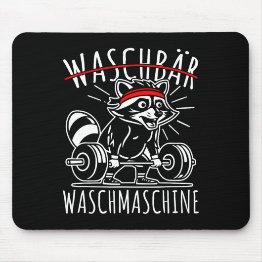 Waschmaschine Raccoon Fitness Bodybuildi Mousepad (Vorne)