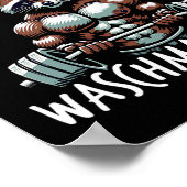 Waschmaschine Raccoon Fitness Bodybuildi Poster (Ecke)