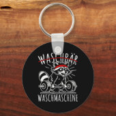 Waschmaschine Raccoon Fitness Bodybuildi Schlüsselanhänger (Vorderseite)